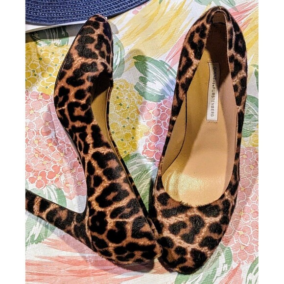 Diane Von Furstenberg leopard print heels - Picture 1 of 9